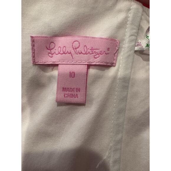 Lilly Pulitzer 10 Maybell Azalea Pink White Striped Strapless Boned Peplum Dress - Picture 7 of 7